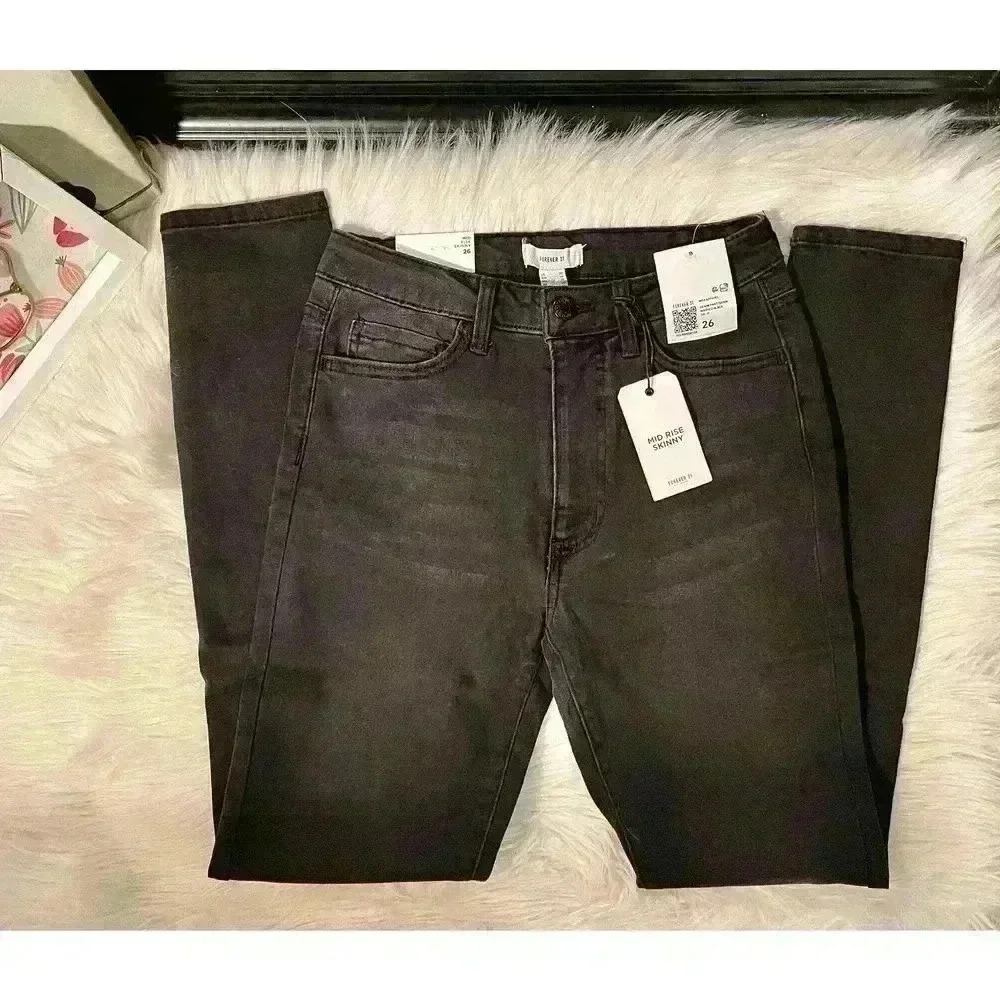 Forever 21 Mid Rise Skinny Jeans